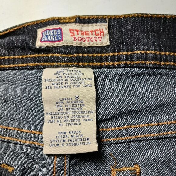 Faded Glory Womans 8 Tall Stretch Bootcut Black Jeans. 5 Pockets. - Picture 4 of 12